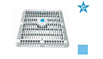 AquaStar 9" Square Wave Suction Outlet Cover with Frame and Vented Riser Ring | Blue | WAV9WR104