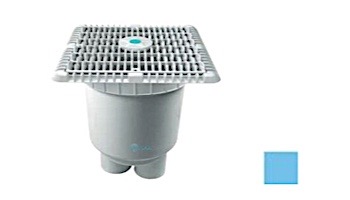 AquaStar 9" Square Wave Anti-Entrapment Suction Outlet Cover with Vented Riser Ring with 2 Port Double Deep Sump Bucket (VGB Series) | Blue | WAV9WR104B