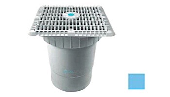 AquaStar 9" Wave Anti-Entrapment Suction Outlet Cover & Vented Riser Ring and Double/Deep Frame with 6'' Socket Sump Bucket | Blue | WAV9WR104F