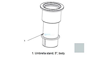 AquaStar 5" Umbrella Stand Only | Light Gray | SMUSS103