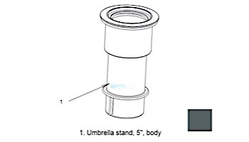 AquaStar 5" Umbrella Stand Only | Dark Gray | SMUSS105