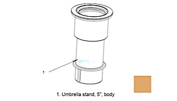 AquaStar 5" Umbrella Stand Only | Tan | SMUSS108