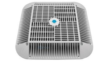 AquaStar 16" Square Anti-Entrapment Suction Outlet Cover with 12" PVC Sump, Deep Frame for Optional Secondary Drain and 4" Horizontal T with 4"x3" Reducer Bushings | Light Gray | 1216BFB103B