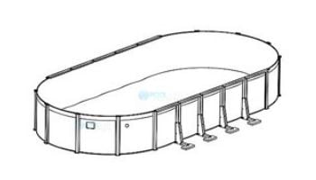 15' x 30'  Oval Pristine Bay  Above Ground Pool Sub-Assembly | 48" Wall | 5-4605-129-48D