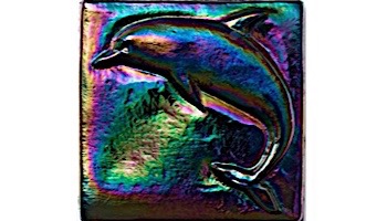 National Pool Tile Deco Accent Glass Tiles 4x4 Dolphin | Rainbow | OCN-RNDOLPHIN