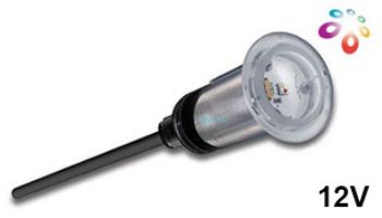 J&J Electronics ColorSplash VU Nicheless RGB Series LED Pool and Spa Light Fixture | 8W 12V 30' Cord | LPL-R1C-12-30