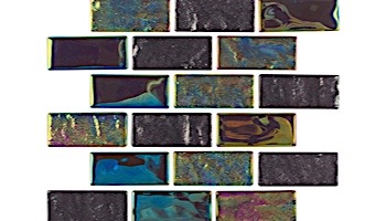 National Pool Tile Equinox 1x2 Glass Tile | Multicolor | EQX-AURORA1X2