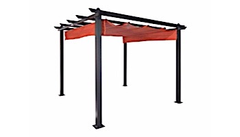 Coolaroo Aurora Aluminum Pergola Gazebo with Retractable Canopy Shades | 10x10 Foot Terracotta | 454609
