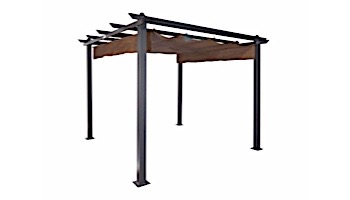 Coolaroo Aurora Aluminum Pergola Gazebo with Retractable Canopy Shades | 10x10 Foot Mocha | 454593