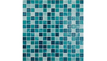 National Pool Tile Boutique Ibiza .75in x .75in Glass Tile | Aquamarine | IBZ-AQUAMARINE
