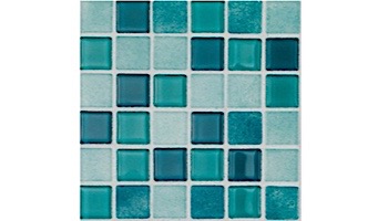 National Pool Tile Boutique Ibiza .75in x .75in Glass Tile | Aquamarine | IBZ-AQUAMARINE