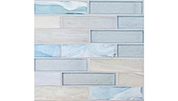 National Pool Tile Santorini Series 1x4 Glass Tile | Argent Blue | SAN-BLUE1X4