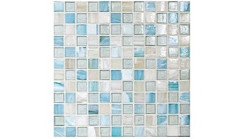 National Pool Tile Santorini Series 1x1 Glass Tile | Argent Blue | SAN-BLUE