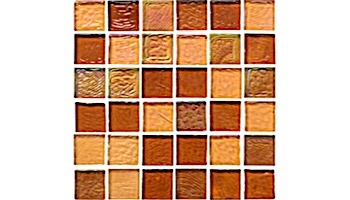 National Pool Tile Sea Ice Series 1x1 Glass Tile | Amber | ICE-AMBER