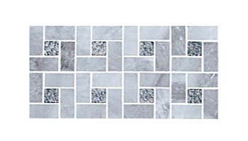 National Pool Tile Fusion Mosaic Quartz with Glass Tile | Grey Quartz | FS-PINWHEELGQ