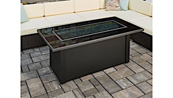 Outdoor GreatRoom Monte Carlo Linear Gas Fire Pit Table | MCR-1242-BLK-K