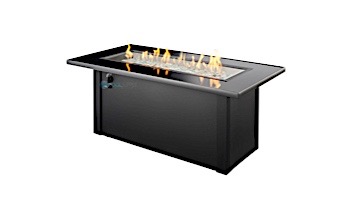 Outdoor GreatRoom Monte Carlo Linear Gas Fire Pit Table | MCR-1242-BLK-K