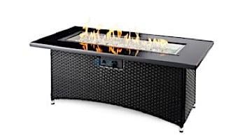 Outdoor GreatRoom Black Montego Linear Gas Fire Pit Table | MG-1242-BLK-K