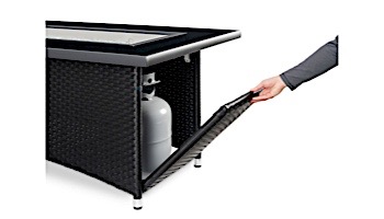 Outdoor GreatRoom Black Montego Linear Gas Fire Pit Table | MG-1242-BLK-K