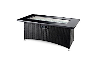 Outdoor GreatRoom Black Montego Linear Gas Fire Pit Table | MG-1242-BLK-K