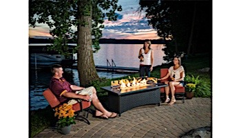 Outdoor GreatRoom Black Montego Linear Gas Fire Pit Table | MG-1242-BLK-K