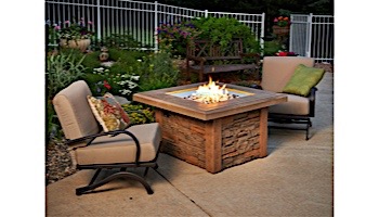 Outdoor GreatRoom Sierra Square Gas Fire Pit Table | SIERRA-2424-M-K