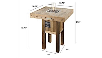 Outdoor GreatRoom Westport Pub Height Square Gas Fire Pit Table | WP-1616