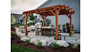 Outdoor GreatRoom 12' X 12' Redwood Sonoma Wood Pergola Kit | SONOMA12-R
