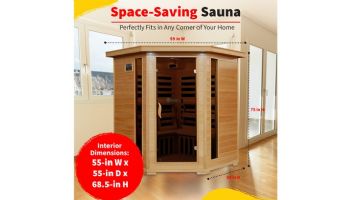 HeatWave Tucson 4-Person Hemlock Corner Infrared Sauna with 10 Carbon Heaters | SA2420DX