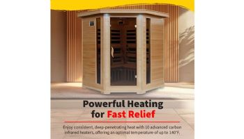 HeatWave Tucson 4-Person Hemlock Corner Infrared Sauna with 10 Carbon Heaters | SA2420DX