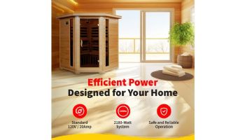 HeatWave Tucson 4-Person Hemlock Corner Infrared Sauna with 10 Carbon Heaters | SA2420DX