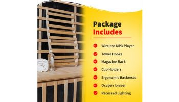 HeatWave Tucson 4-Person Hemlock Corner Infrared Sauna with 10 Carbon Heaters | SA2420DX