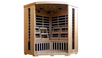 HeatWave Tucson 4-Person Hemlock Corner Infrared Sauna with 10 Carbon Heaters | SA2420DX