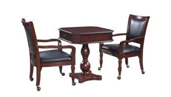 Hathaway Fortress 28-In Chess 3-in-1 Pedestal Game Table Set with Chairs | Mahogany | NG2995 BG2995
