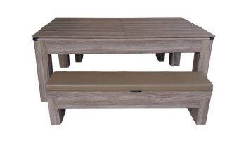 Hathaway Driftwood 7-Foot Air Hockey Table Tennis Combo Set with Benches | NG1137H BG1137H