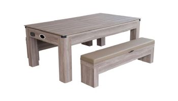 Hathaway Driftwood 7-Foot Air Hockey Table Tennis Combo Set with Benches | NG1137H BG1137H