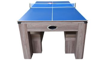 Hathaway Driftwood 7-Foot Air Hockey Table Tennis Combo Set with Benches | NG1137H BG1137H