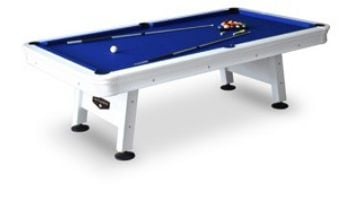 Hathaway Alpine 8-Ft. Outdoor Pool Table | White with Blue Felt | BG3147