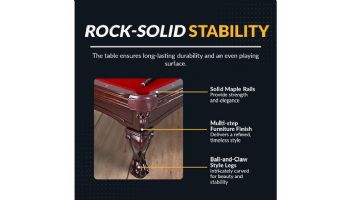 Hathaway Augusta 8-Foot Pool Table | Mahogany with Red Belt | NG2527 BG2527