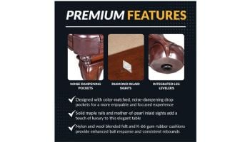Hathaway Augusta 8-Ft. Pool Table | Walnut Finish with Camel Felt | NG2670 BG2670