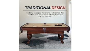 Hathaway Augusta 8-Ft. Pool Table | Walnut Finish with Camel Felt | NG2670 BG2670