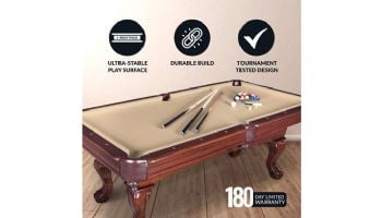 Hathaway Augusta 8-Ft. Pool Table | Walnut Finish with Camel Felt | NG2670 BG2670