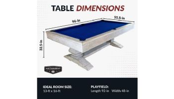 Hathaway Montecito 8-Foot Pool Table | Driftwood Finish with Blue Felt | NG5021 BG5021