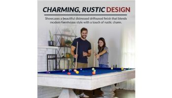 Hathaway Montecito 8-Foot Pool Table | Driftwood Finish with Blue Felt | NG5021 BG5021
