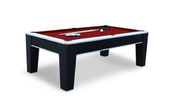 Hathaway Mirage 7.5-Ft. Pool Table | Black and Silver with Dark Red Felt | NG5033 BG5033