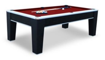 Hathaway Mirage 7.5-Ft. Pool Table | Black and Silver with Dark Red Felt | NG5033 BG5033