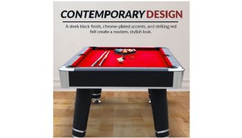 Hathaway Jupiter 7-Ft. Pool Table | Black with Red Felt | NG5032 BG50320