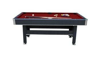 Hathaway Spartan 6-Ft. Pool Table with Table Tennis Top | Black with Red Felt | NG5031 BG50310