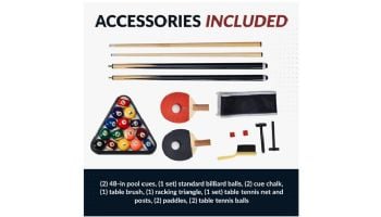 Hathaway Spartan 6-Ft. Pool Table with Table Tennis Top | Black with Red Felt | NG5031 BG50310