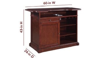 Hathaway Ridgeline 5-Ft. Hardwood Home Bar with Storage | Mahogany Finish | NG2728 BG2728